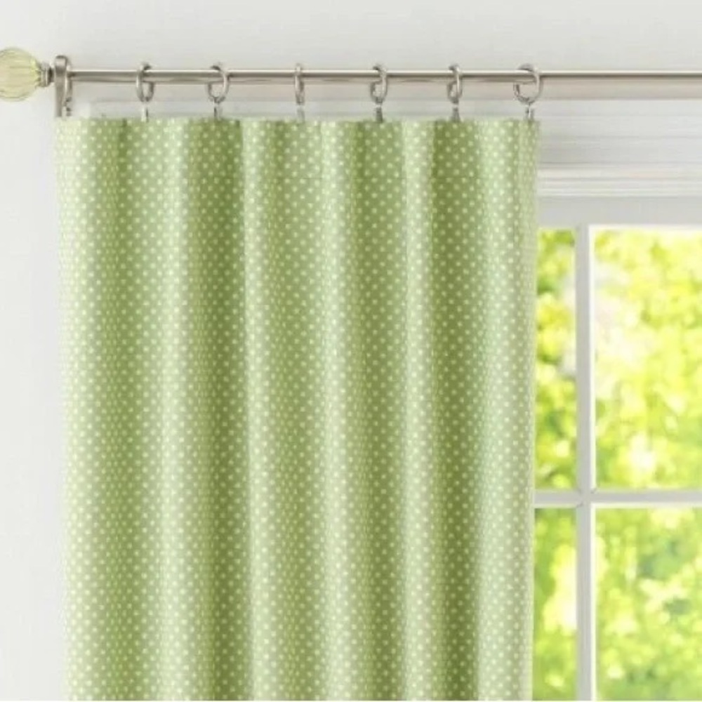 Pottery Barn Kids - Green Mini Polka Dot blackout Curtain 4 panels